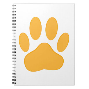 Orange Dog Pawprint Notizblock