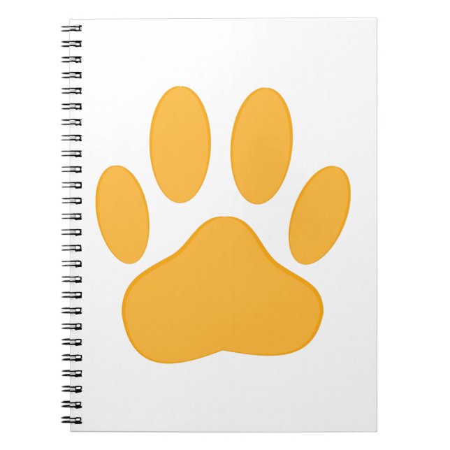 Orange Dog Pawprint Notizblock (Vorderseite)