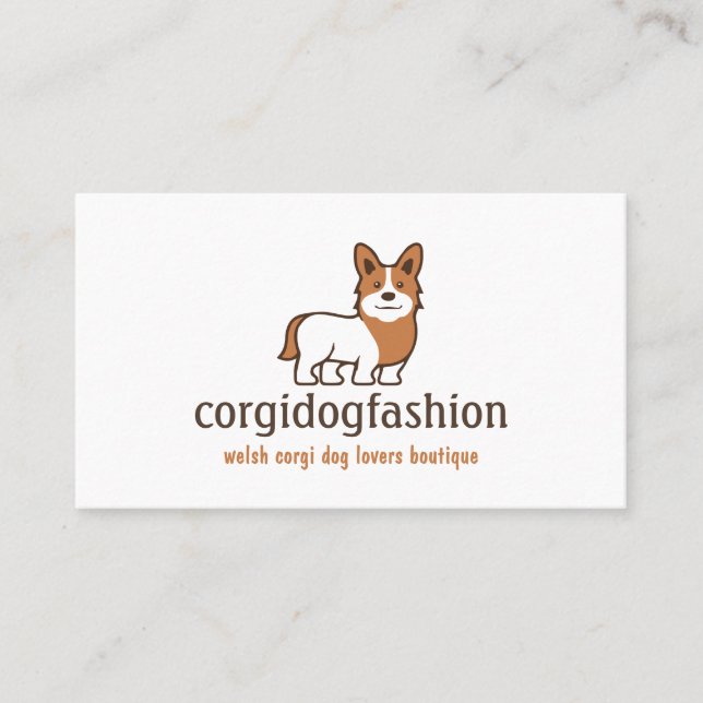 Orange Dog Welsh Corgi Visitenkarte (Vorderseite)