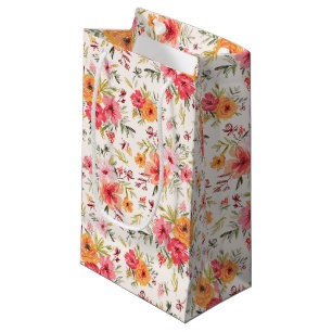 Orange Doodle Garden Blume Pattern Kleine Geschenktüte