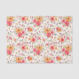 Orange Doodle Garden Blume Pattern Seidenpapier