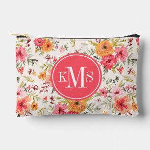 Orange Doodle Garden Blume Pattern Zubehörtasche