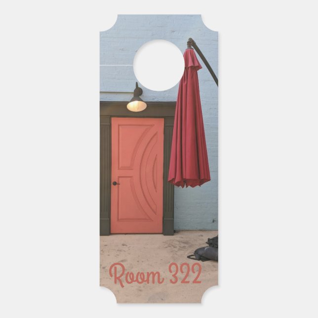 Orange Door Red Umbrella Door Hanger Türanhänger (Vorderseite)