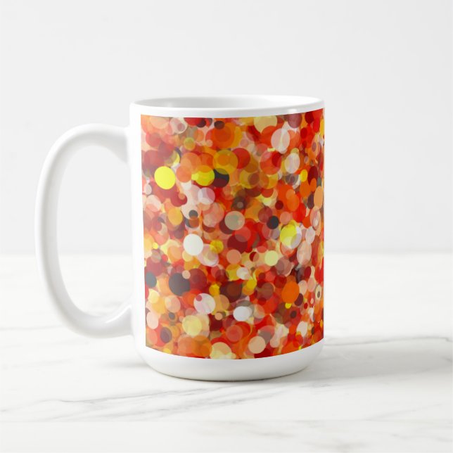 Orange Dot 15oz Tasse (Links)