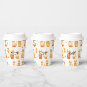 Orange Dots and Cats Birthday Medium Gift Bag Pappbecher