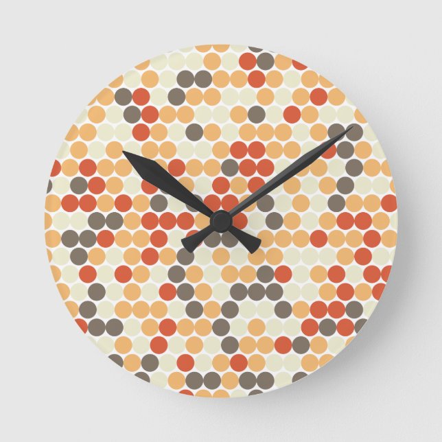 Orange dots runde wanduhr (Vorderseite)