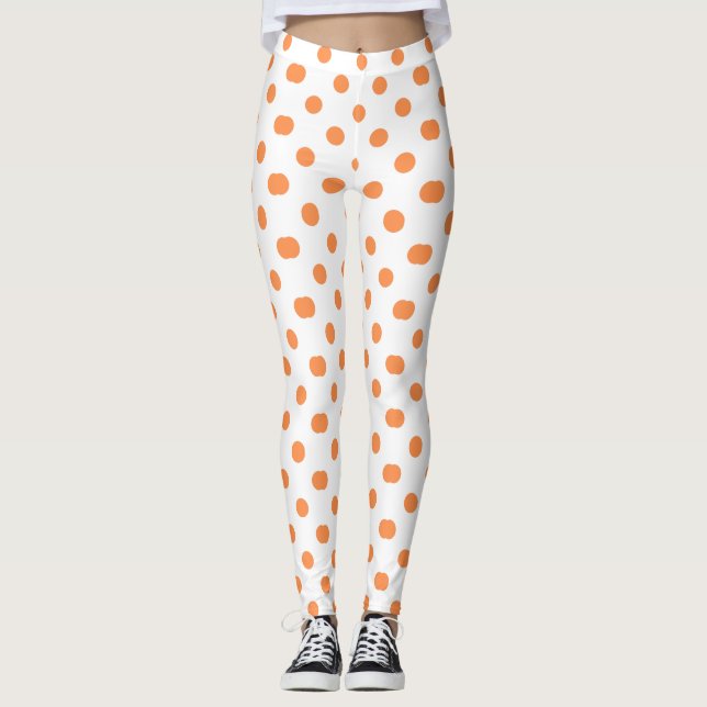Orange Dotted Design Leggings (Vorderseite)