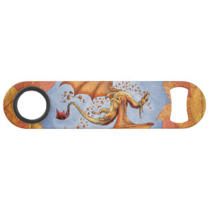 Orange Drache der Herbst-Fantasie-Kunst Speedflaschenöffner