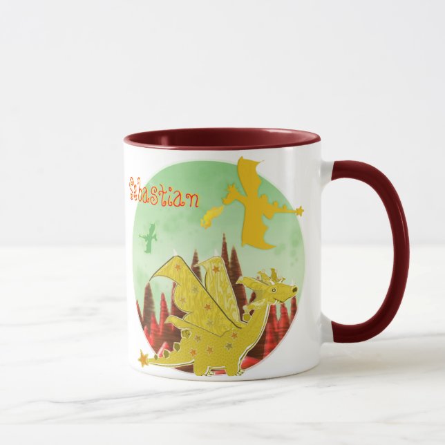 Orange Drache-Tasse kundengerechtes Tasse (Rechts)