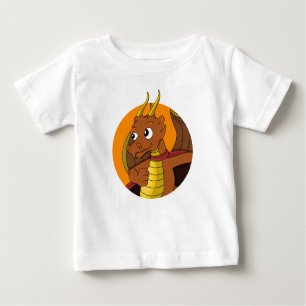 Orange Dragon Cartoon Baby T - Shirt