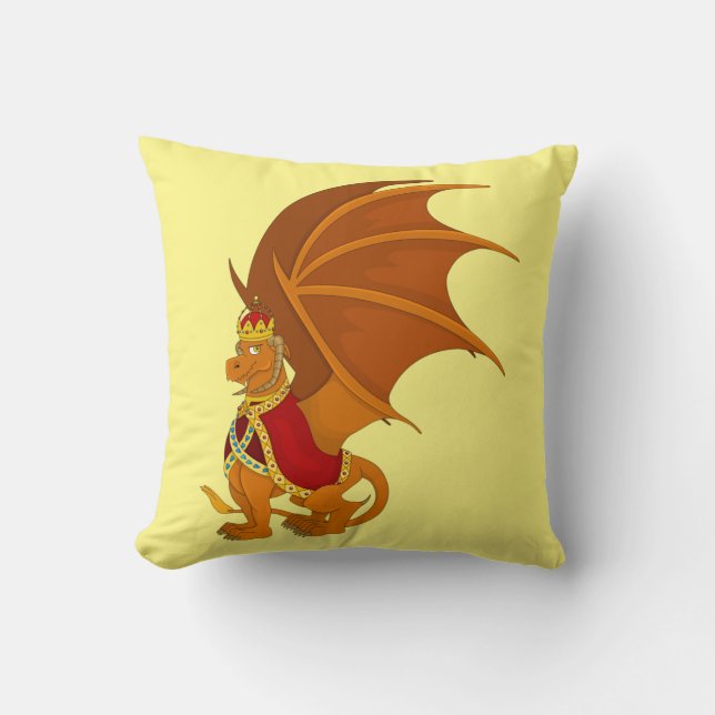 Orange Dragon Cartoon Kissen (Vorderseite)
