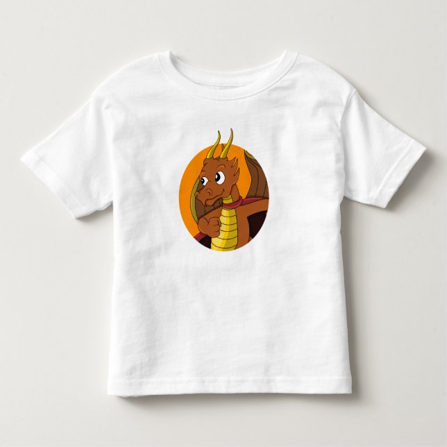 Orange Dragon Cartoon Kleinkind T - Shirt (Vorderseite)