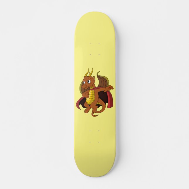 Orange Dragon Cartoon Skateboard (Vorne)