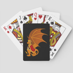 Orange Dragon Cartoon Spielkarten