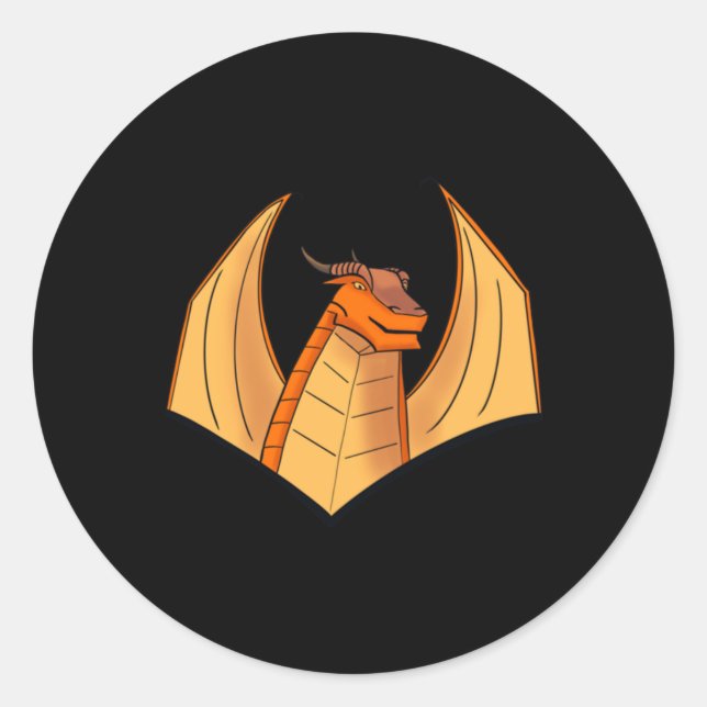 Orange Dragon Sticker (Vorderseite)