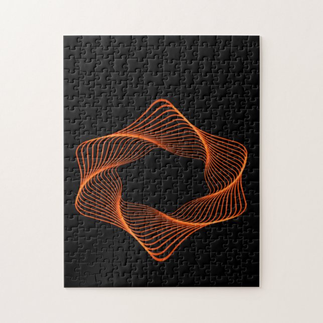 Orange Drahtgitter-Torus-Objekt Puzzle (Vertikal)