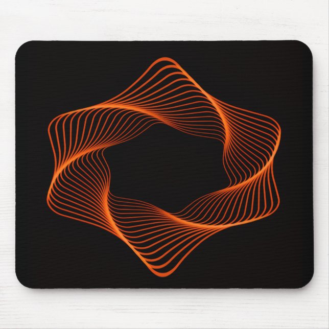 Orange Drahtrahmen-Torus-Objekt Mousepad (Vorne)