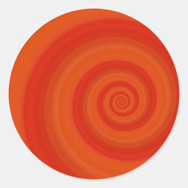 Orange Drehung Runder Aufkleber (Vorderseite)