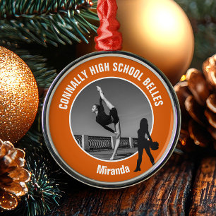 Orange Drill-Team-Foto Tänzerin Weihnachten Ornament Aus Metall
