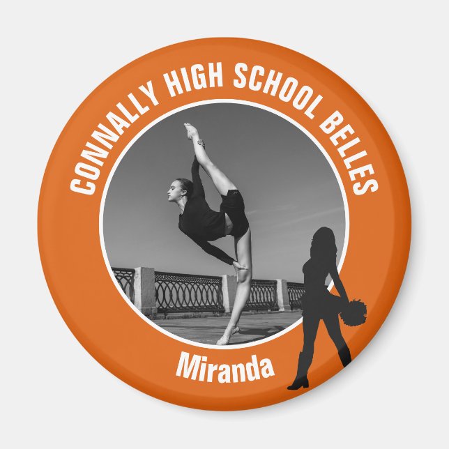 Orange Drill Team Photo High School Dancer Magnet (Vorne)