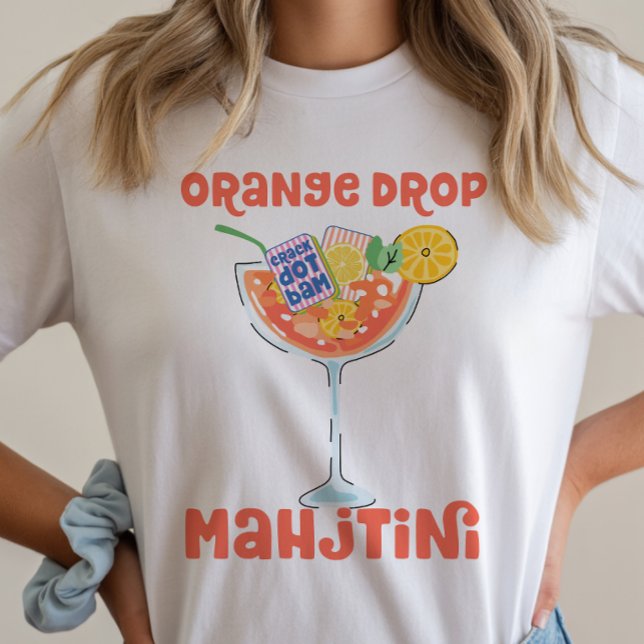 Orange Drop Martini Mahjong Cocktail T-Shirt (Von Creator hochgeladen)