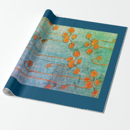 ORANGE DRUCK Packpapier des JAPANER-WOODBLOCK