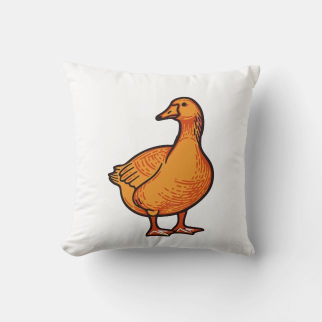 Orange Duck – Cute and Playful Animal Kissen (Vorderseite)