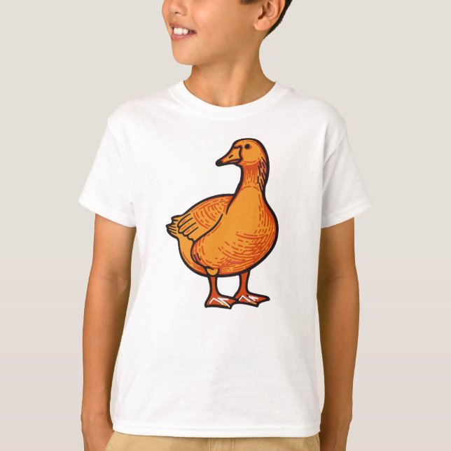 Orange Duck Kids T-Shirt – Cute and Playful Animal (Vorderseite)
