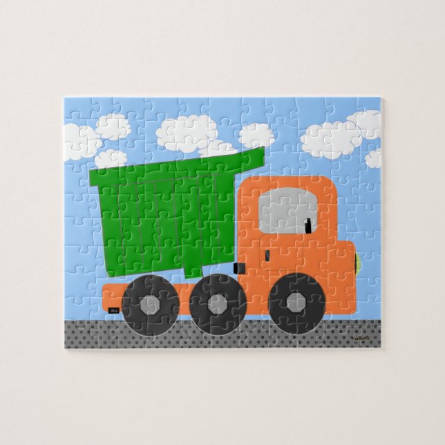 Orange Dumb Truck Digitale Kunst Puzzle (Horizontal)