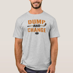Orange Dump and Change Hockey T-Shirt