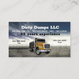Orange Dump Truck Business Card Visitenkarte
