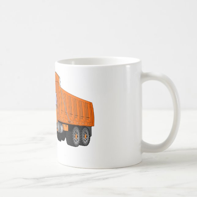 Orange Dump Truck Cartoon Tasse (Rechts)