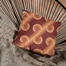 Orange Dunkel Marone Rot Retro Kreise Kunst Muster