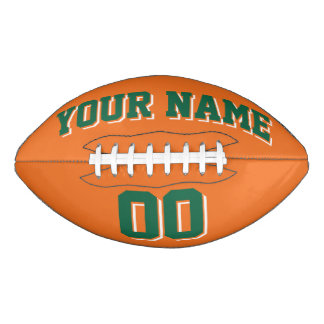 ORANGE DUNKELGRÜN UND WEISS Benutzerdefinierter Fu Football