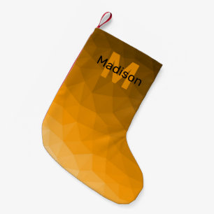 Orange dunkelombre geometrisches Maschenmuster Mon Kleiner Weihnachtsstrumpf