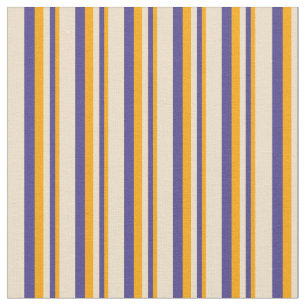 Orange, Dunkle Schieferblau und Tan Streifen Stoff