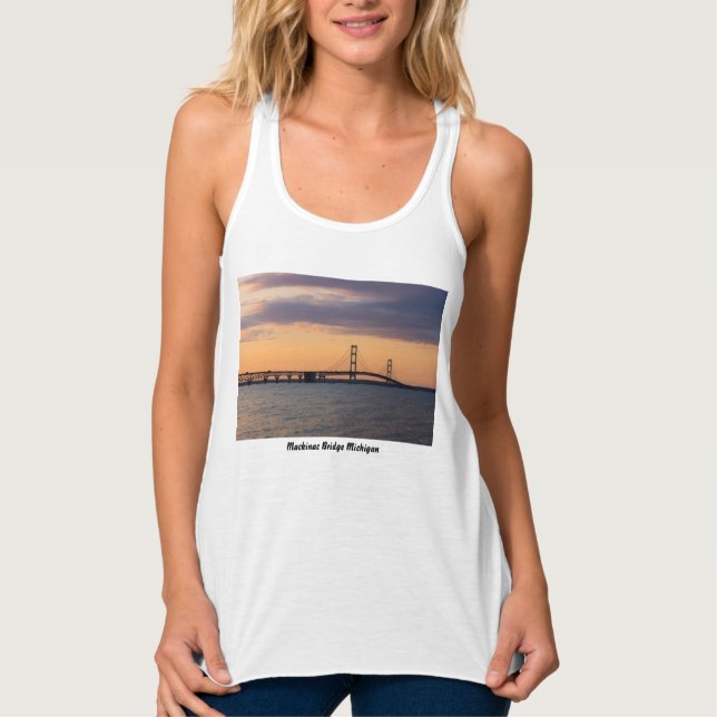 Orange Dusk Mackinac Bridge Tank Top (Vorderseite)