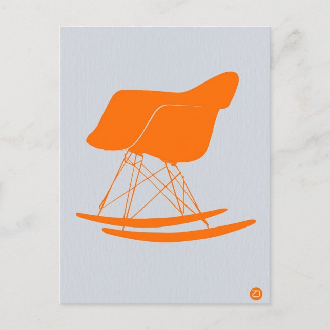 Orange Eames Vorsitzender Postkarte (Vorderseite)