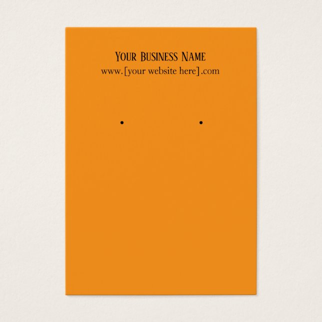 Orange Earring Business Cards (Vorderseite)