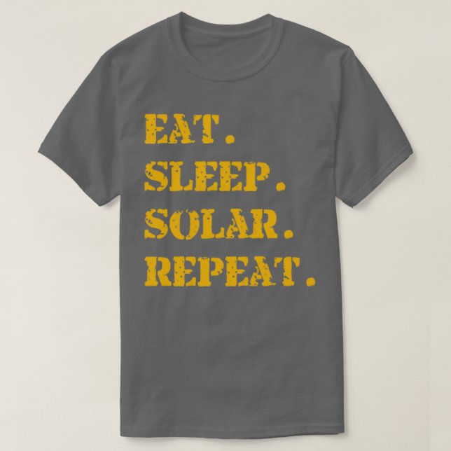 Orange Eat Sleep Solar Repeat T-Shirt (Design vorne)