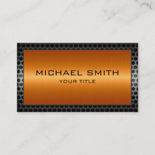 Orange Edelstahl Eleganter Metallrahmen Visitenkarte