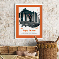 Orange Edgy Abstrakt Brushstroke Foto Abschluss