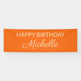 Orange Editable Color Happy Birthday Name Banner