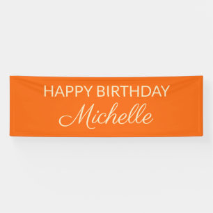 Orange Editable Color Happy Birthday Name Banner