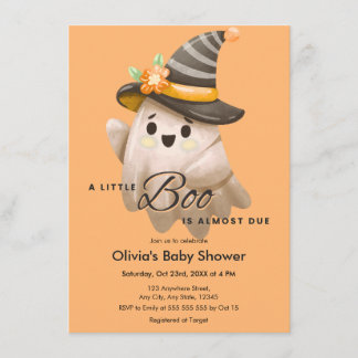 Orange Ein Kleiner Boo Halloween Baby Shower Einladung