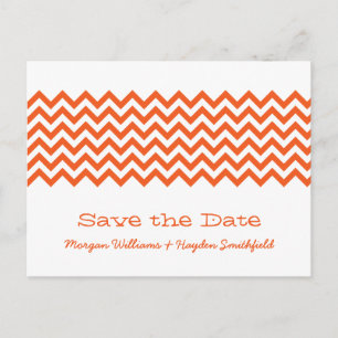 Orange Einfache Zickzack Save the Date Postkarte