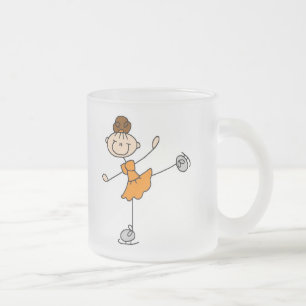 Orange Eis-Skaten-Mädchen-Tasse Mattglastasse