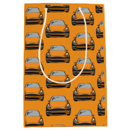 Orange Electric Vehicle SUV Car Orange Background Mittlere Geschenktüte