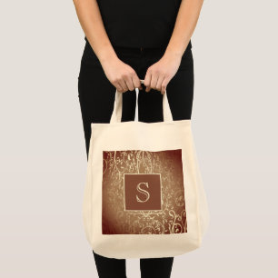 Orange Elegant Geblüht Monogram Tote Bag Tragetasche