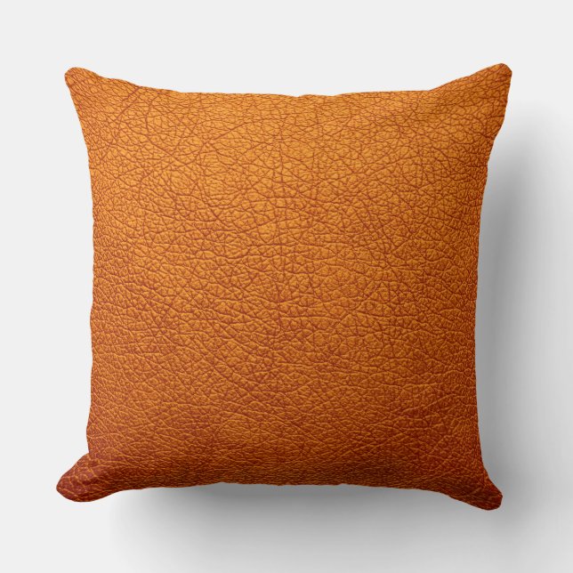 Orange Elegant Leather Look Kissen (Vorderseite)
